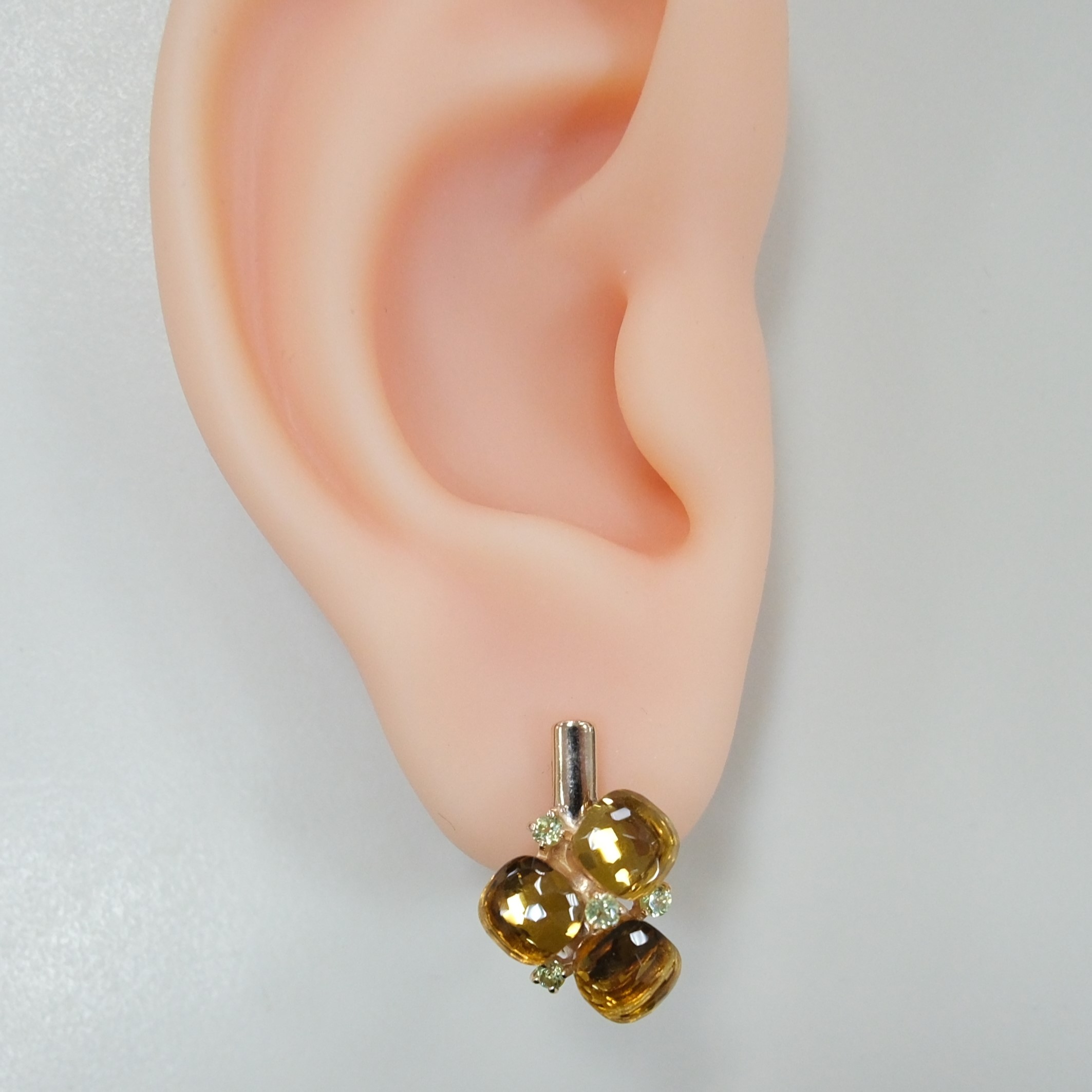 Серебряные серьги с цитринами